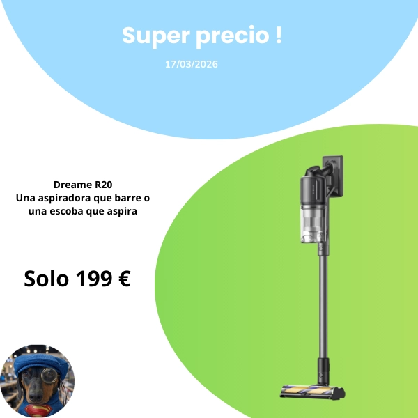 oferta de la aspiradora Dreame R20, por solo 199€