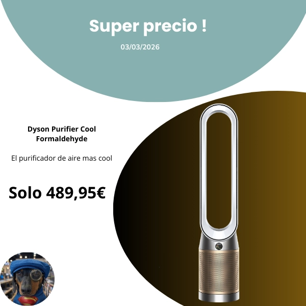 El purificador de aire Dyson Purifier Cool Formaldehide a un precio irresistible, solo 489,59€