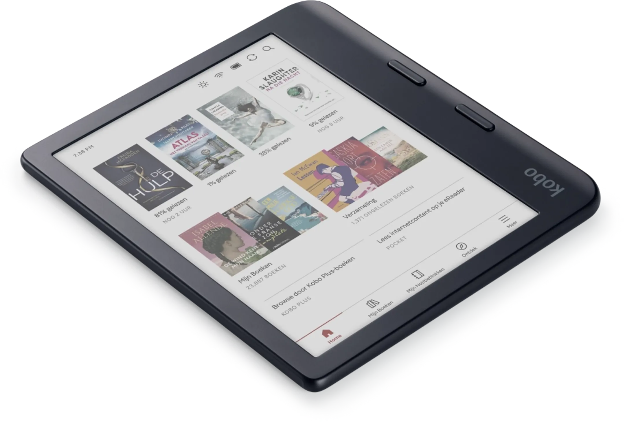 En la imagen se muestra un libro electrónico, el modelo Kobo Libra Colour