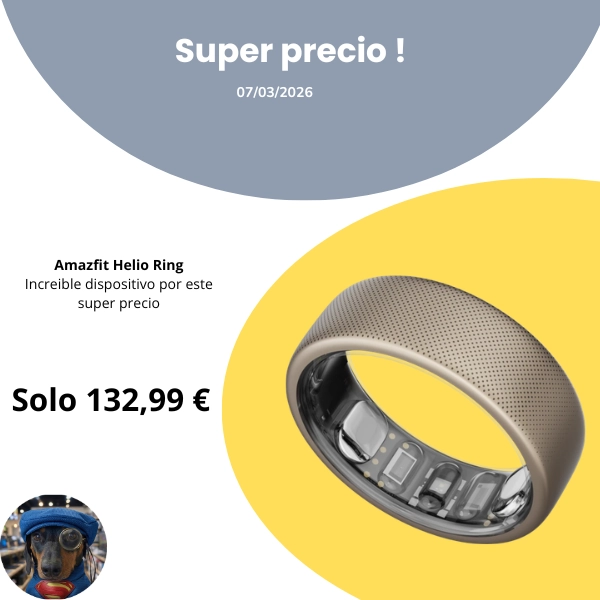 Super precio, el anillo inteligente Amazfit Helio Ring por solo 132,99€