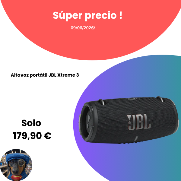 Altavoz portátil Súper Precio JBL Xtreme 3 al mejor precio, solo 179,90€