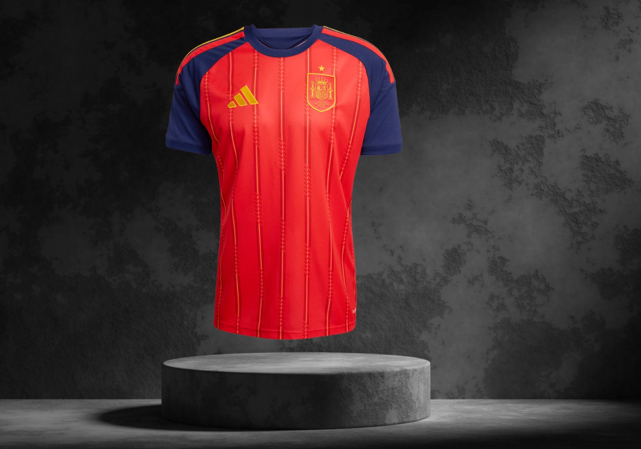la camiseta oficial de la selección española de fútbol