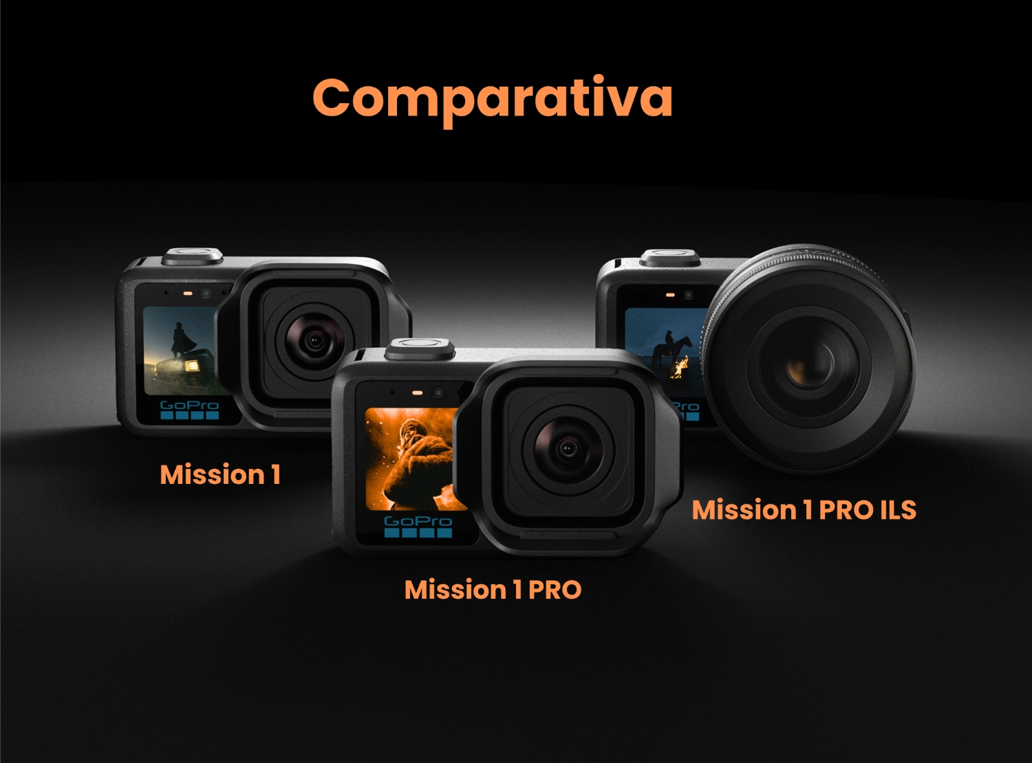3 modelos de GoPro Mission 1